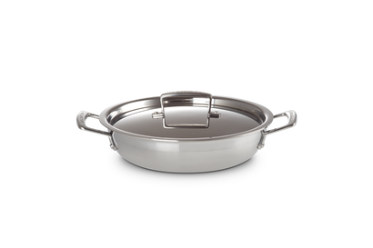 3-ply Stainless Steel Uncoated Shallow Casserole with Lid