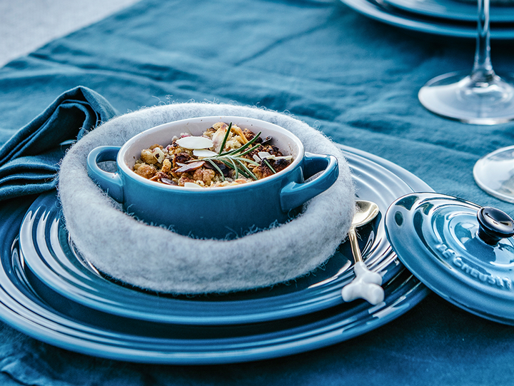 Apple, Raspberry and Almond Crumble