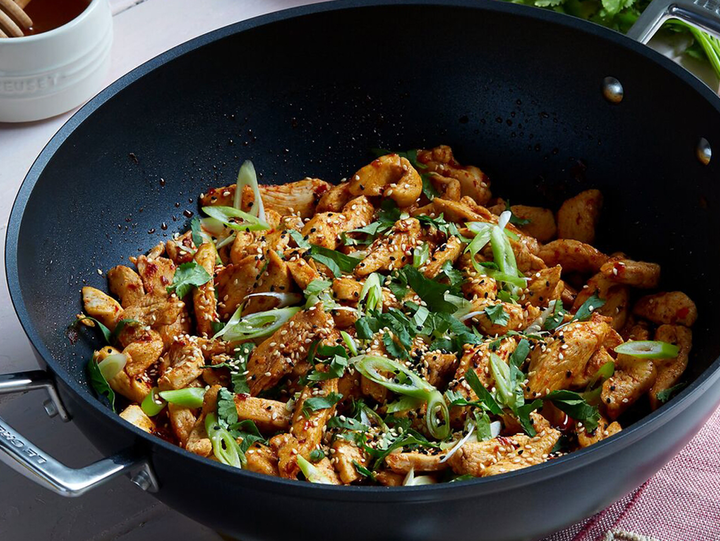 Sticky Chilli Chicken with Toasted Sesame Seeds & Spring Onions