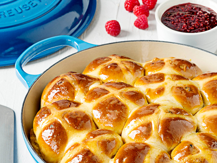 Hot Cross Bun Bread And Butter Pudding