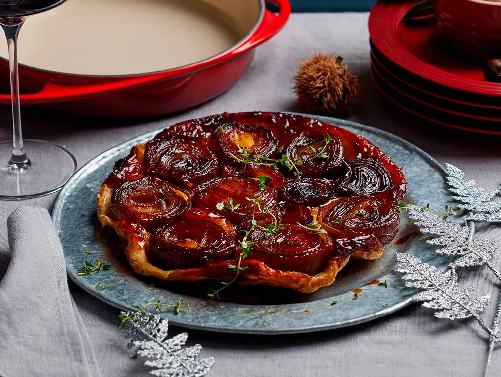 Caramelised Red Onion and Chestnut Tarte Tatin