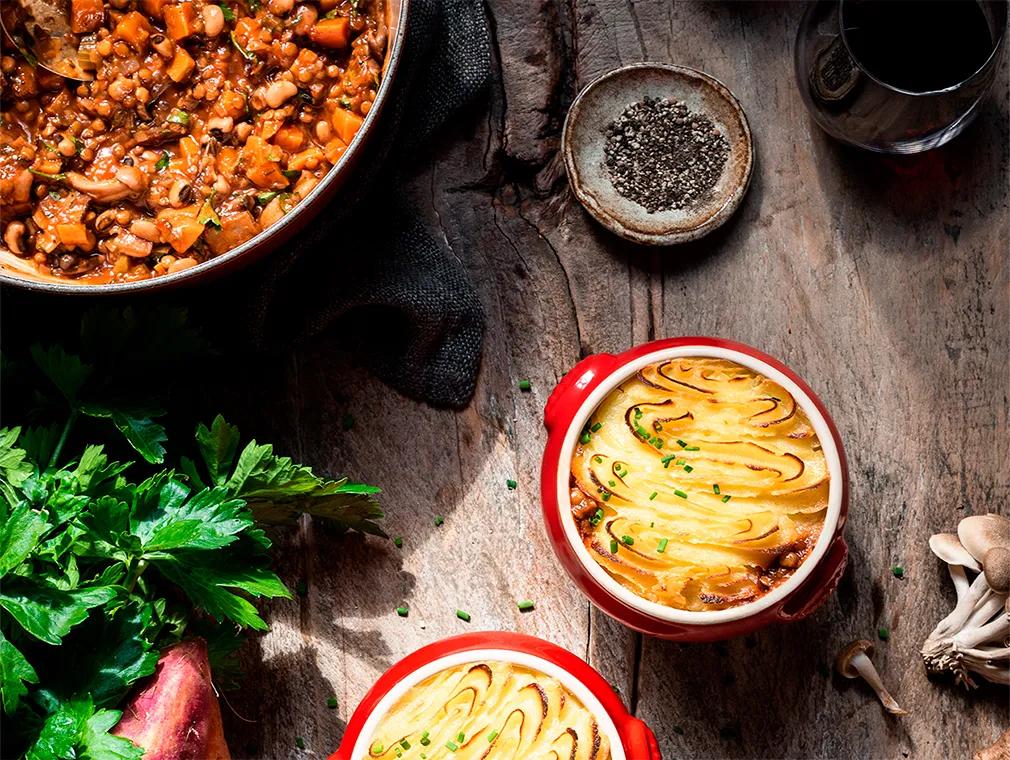 Mushroom, Lentil and Black Eye Bean Shepherd’s Pie