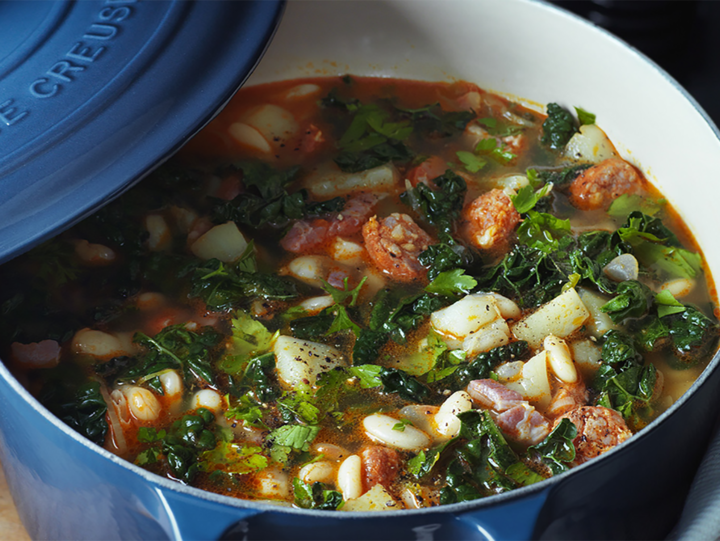 White Bean, Chorizo and Cavolo Nero Soup