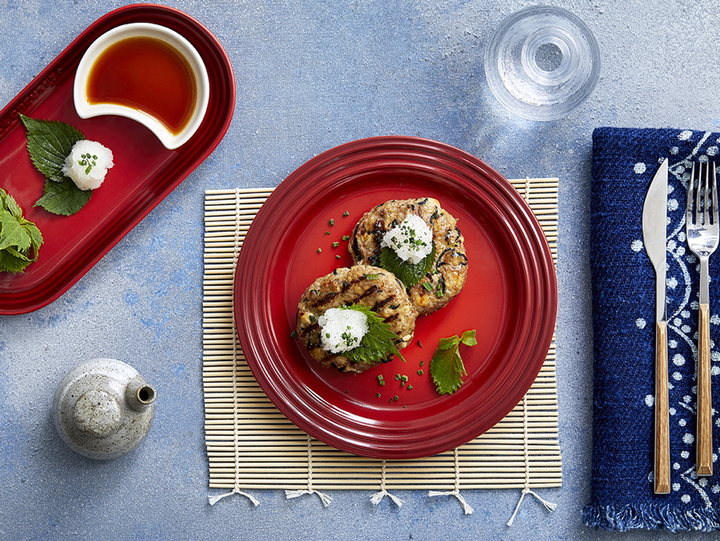 Pork, Tofu and Hijiki Patties with Ponzu Sauce