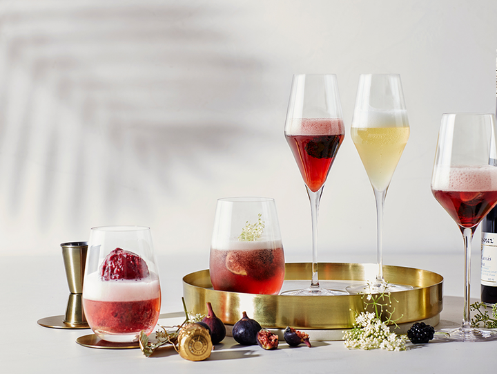 Cassis Berry Sorbet Sparkling Wine Floats