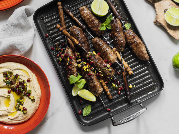 Greek Lamb Koftas with Pomegranate & Pistachio Salsa