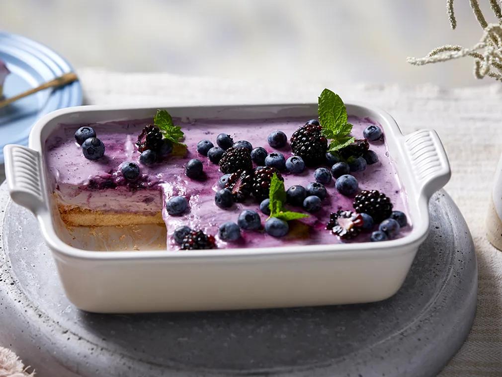 Blueberry Ombre Shortbread Cheesecake